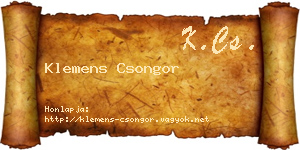 Klemens Csongor névjegykártya